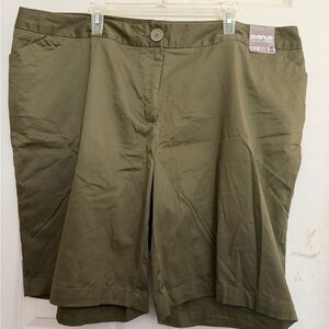 Avenue Olive Green Women's Signature Chino Shorts